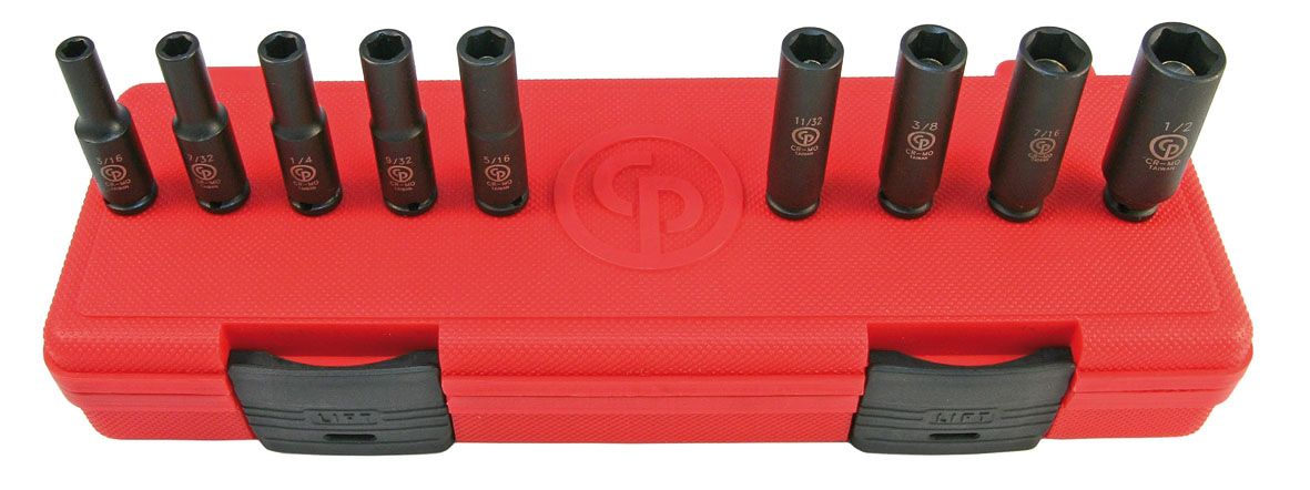 SS209DG 1/4" Drive SAE/Imperial Deep Magnet Impact Sockets - 9pcs